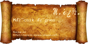 Mácsik Ágnes névjegykártya
